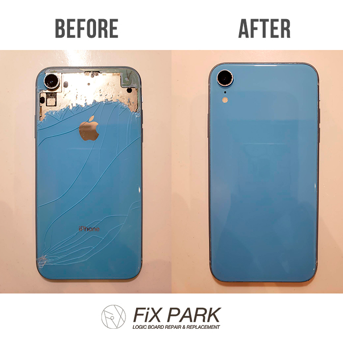Iphone Xrの背面ガラスとカメラレンズ修理を郵送で大阪からご依頼頂きました Fix Park スマホ郵送修理 基板修理